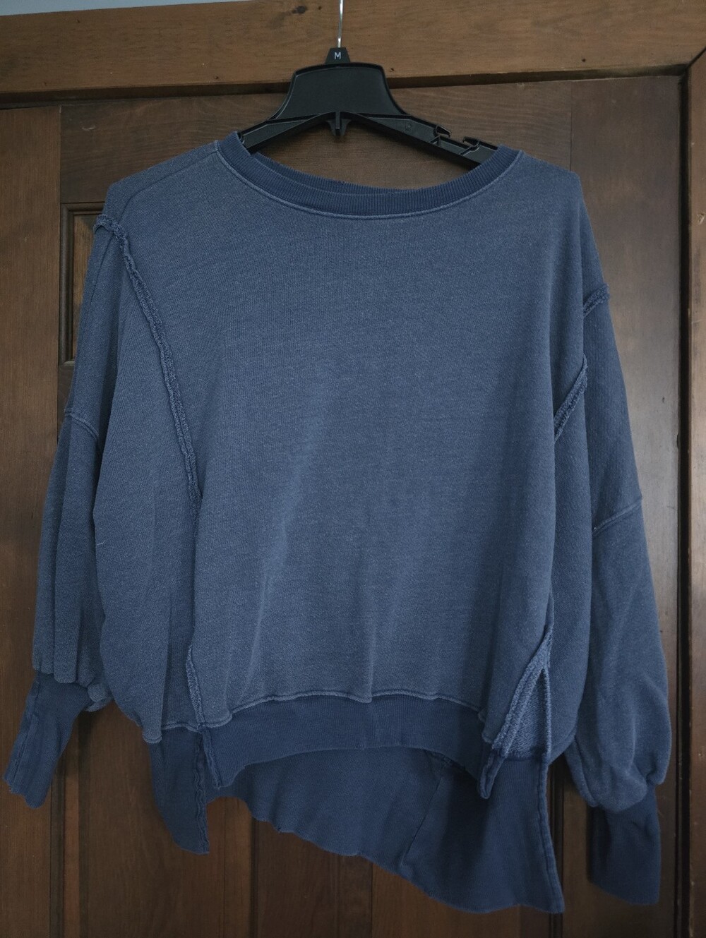 O Free People CAMDEN Oversized Blue Sweatshirt XS